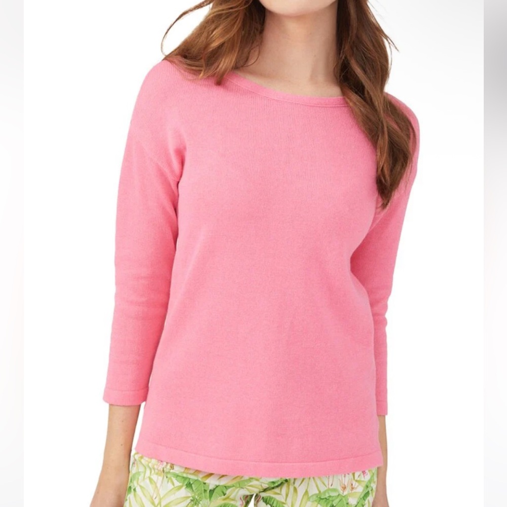 J. McLaughlin Cece Sweater Linen-Blend Pullover Women’s XS Pink Boat-Neck